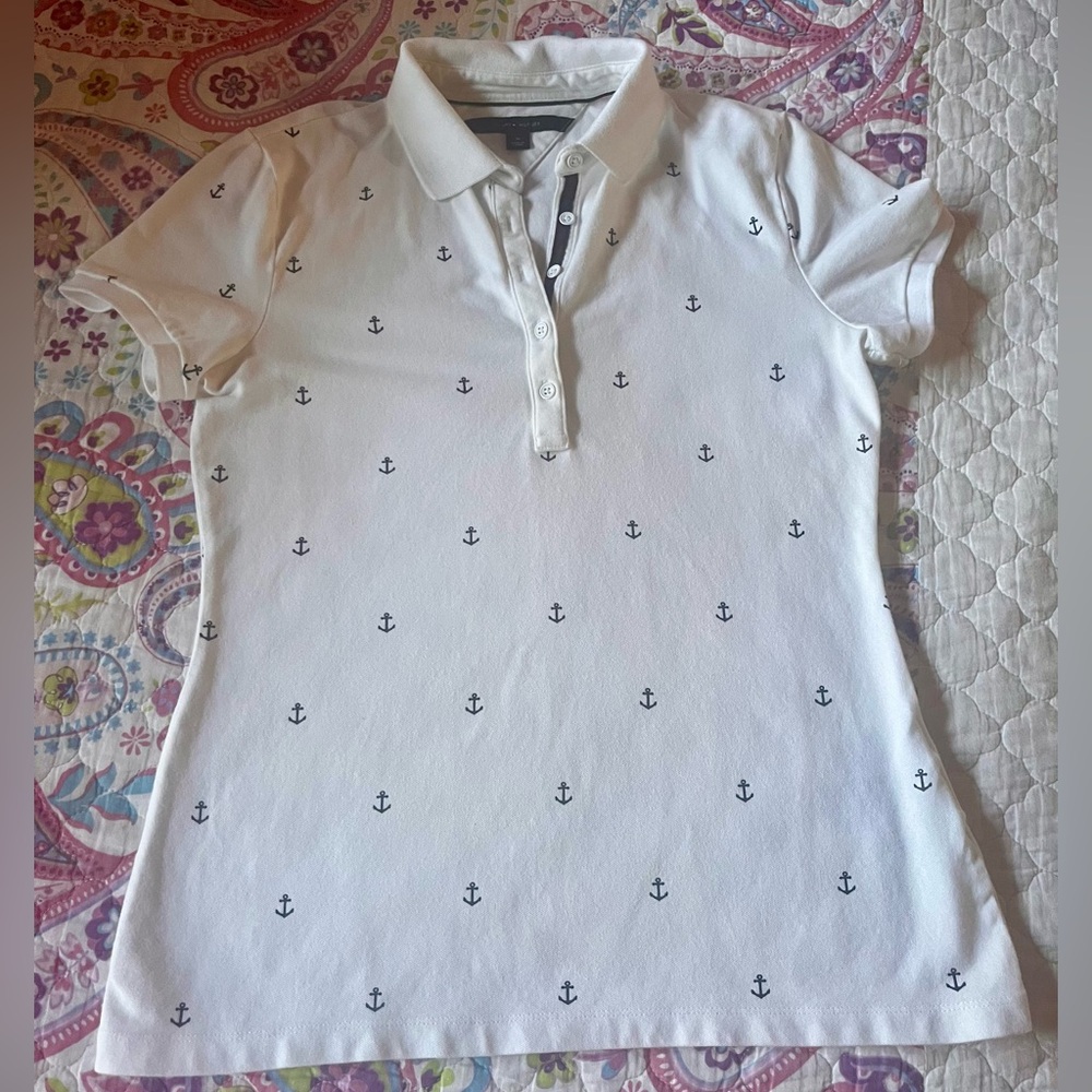 Tommy Hilfiger Anchor Print White Polo
